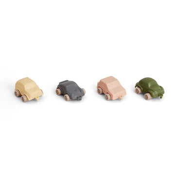 Mini Holzautos Set in Naturfarben für Kinder